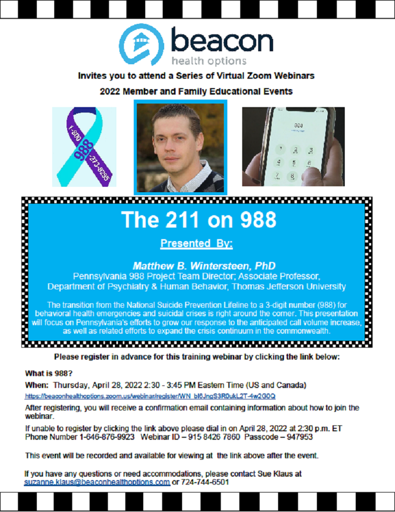 The 211 on 988 Informational Flyer