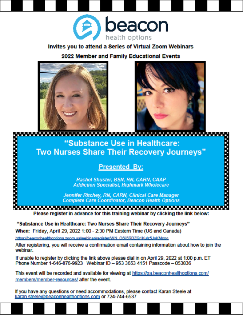 Beacon SUD Nurses Webinar Flyer